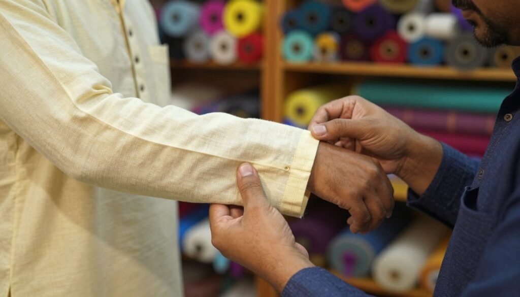 Cuffs and elbows checked for fabric durability after wear Cuffs and elbows checked for fabric durability after wear